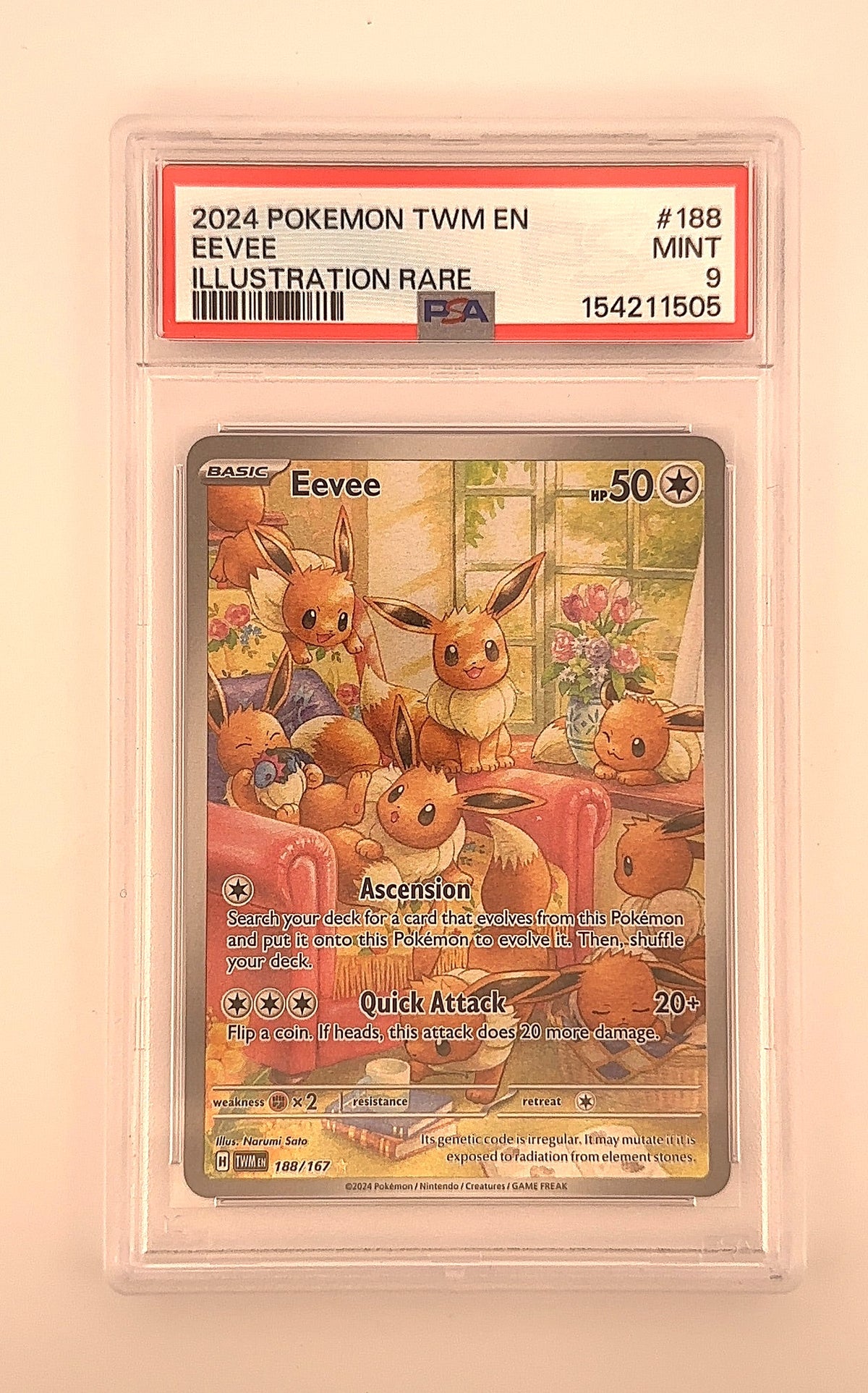 Eevee - 188/167 #188/167 PSA MINT 9 — front