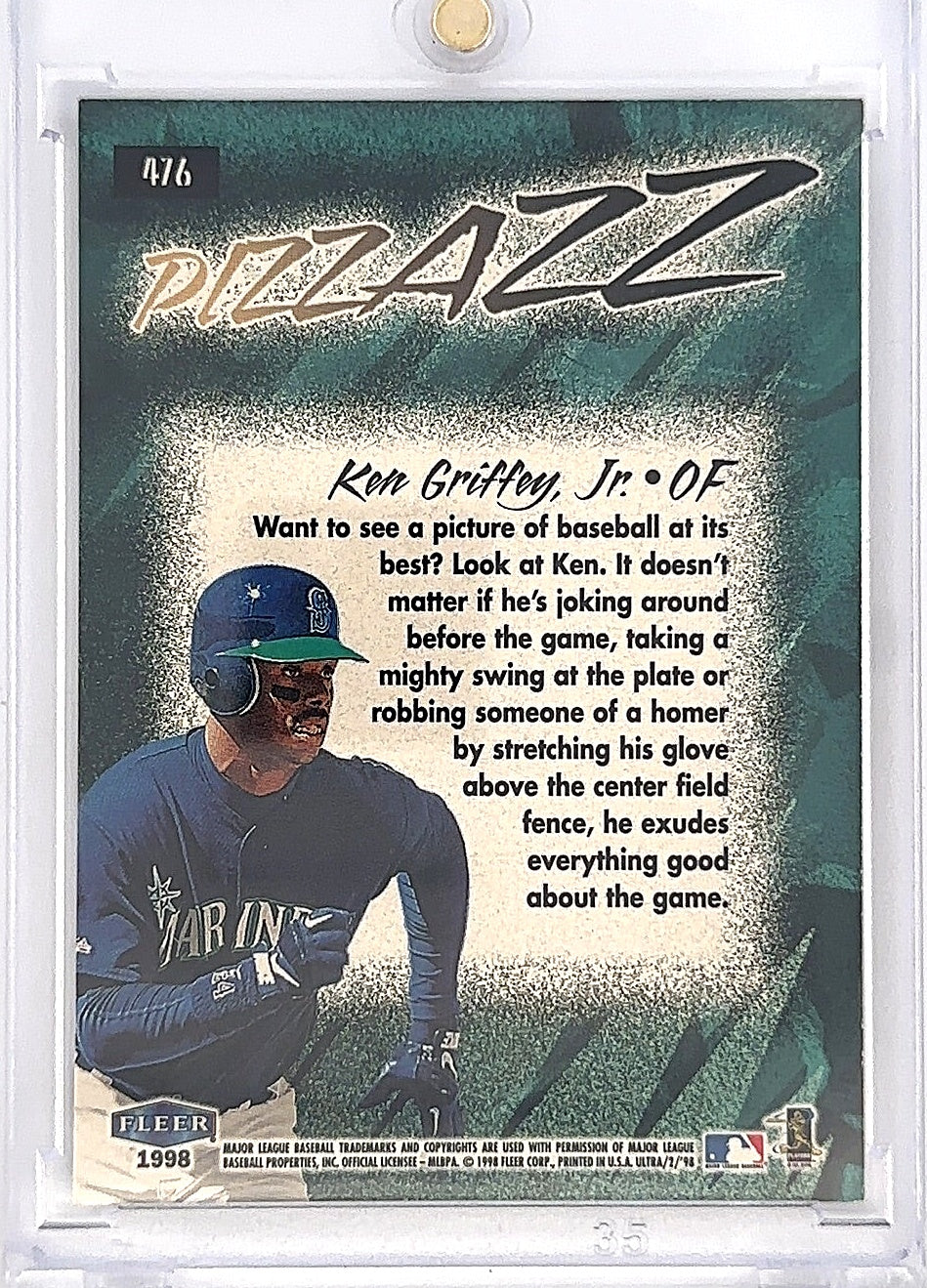 1998 Ultra Ken Griffey Jr.  Pizzazz #476 — back