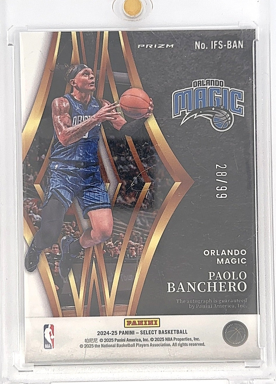 2024 Panini Select In Flight Signature Paolo Banchero [Red Prizm] #IFS-BAN — back
