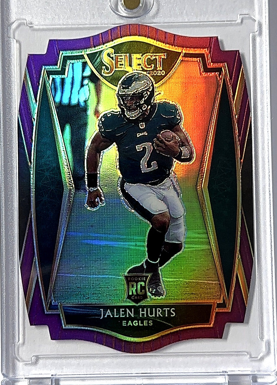 2020 Panini Select Jalen Hurts [Purple Prizm Die Cut] #150 RC — front