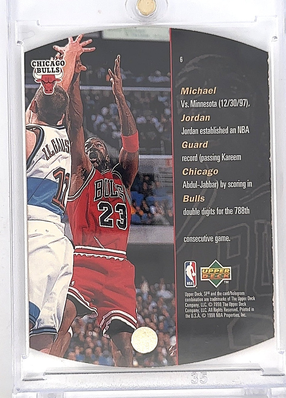 Michael Jordan SPx Die-Cut #6 — back