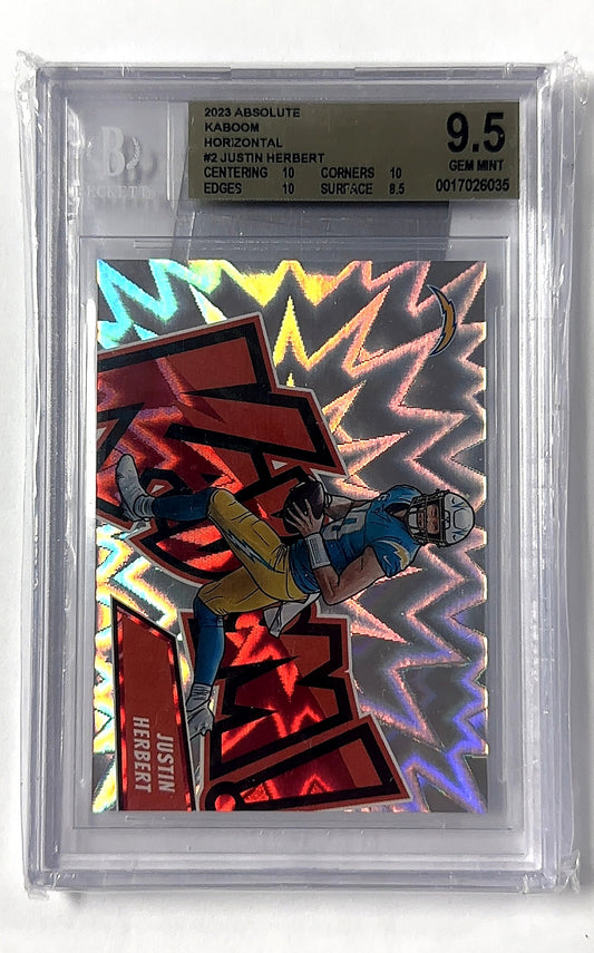 Justin Herbert Absolute Kaboom BGS GEM MINT 9.5 — front