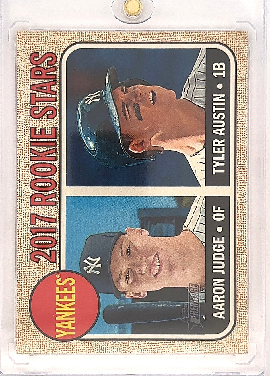 2017 Topps Heritage Yankees 2017 Rookie Stars: Aaron Judge / Tyler Austin #214 — front