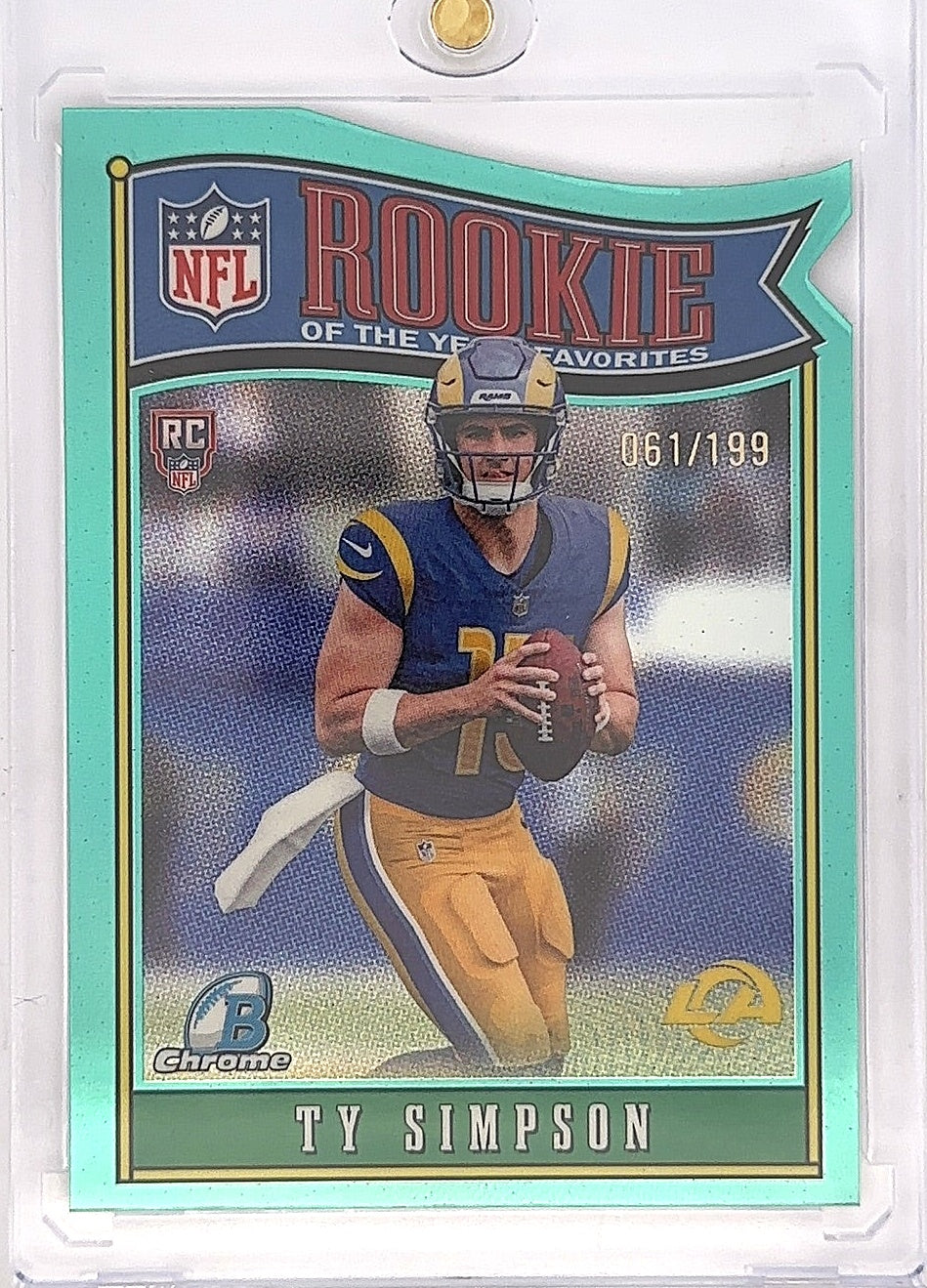 2026 Bowman ROY Favorites Ty Simpson [Aqua Refractor] #ROY-2 — front