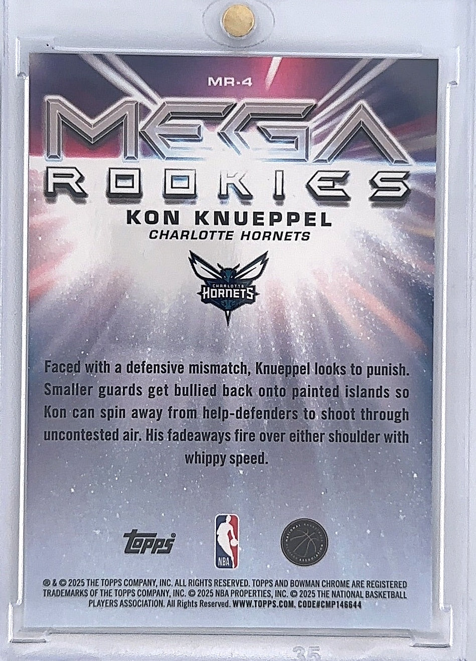 Kon Knueppel 2025 #4 Mega Rookies 020/150 — back