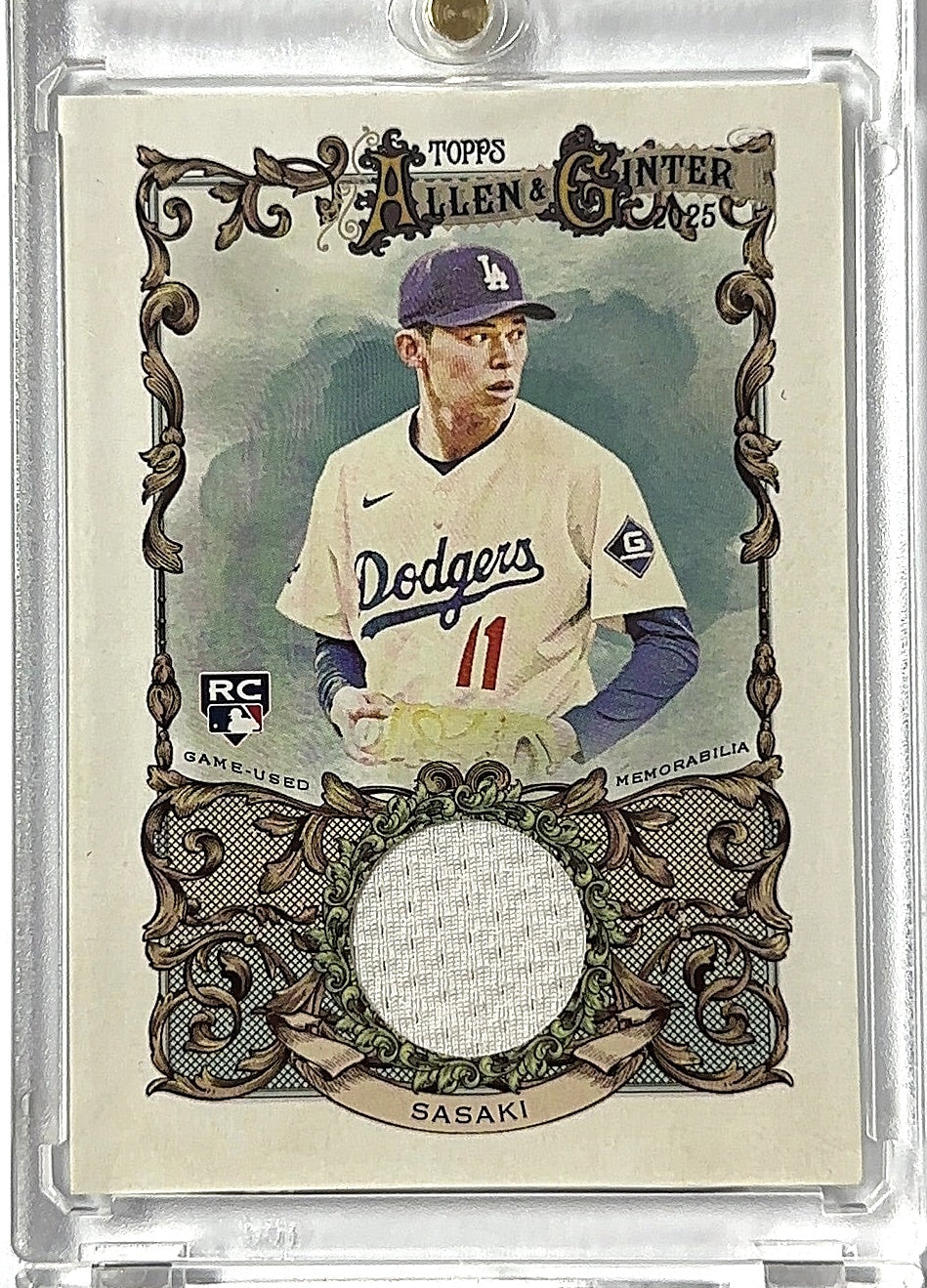 2025 Topps Allen and Ginter Relic Roki Sasaki #AGR-RSA RC — front