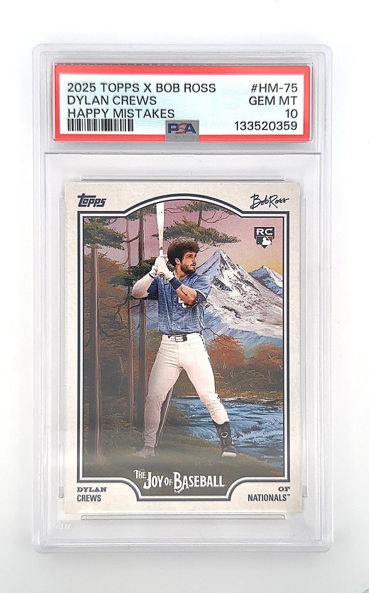 2025 Topps X Bob Ross Dylan Crews [Happy Mistake SP] #75 PSA 10 — front