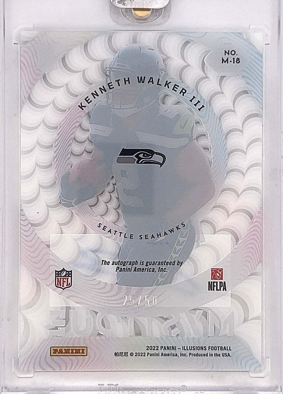 2022 Panini Illusions Mystique Kenneth Walker III /50 #M-18 — back