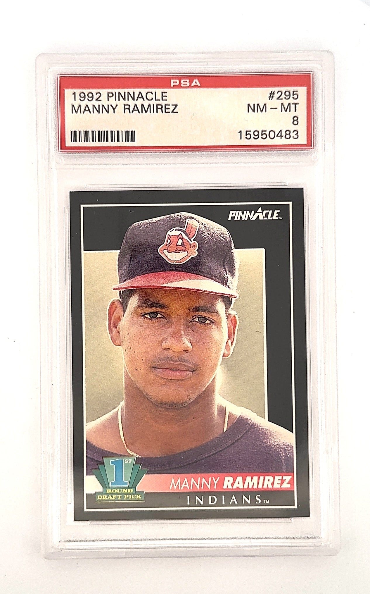 1992 Pinnacle Manny Ramirez #295 PSA 8 — front