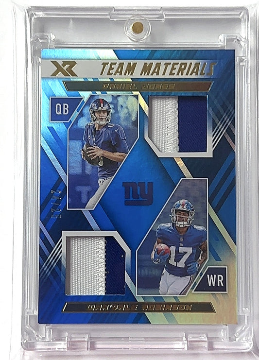 2022 Panini XR Team Materials Daniel Jones, Wan'Dale Robinson #TM-6 RC — front