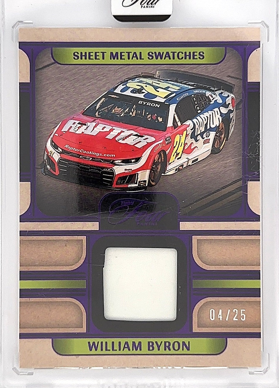2026 William Byron Panini Turn Four Racing Patch Auto /25 #SM-WBY — front
