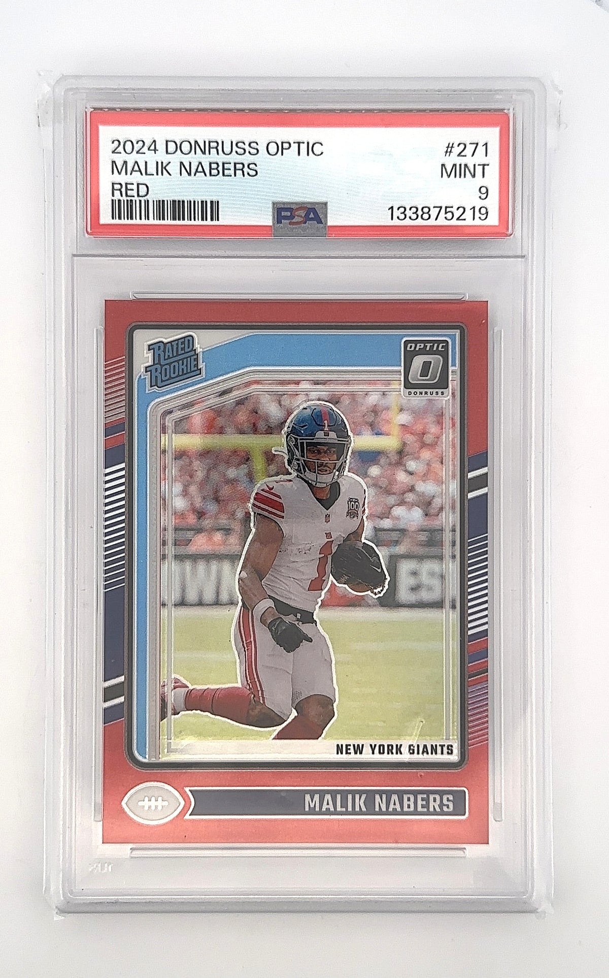 2024 Panini Donruss Optic Malik Nabers [Red] #271 PSA 9 — front