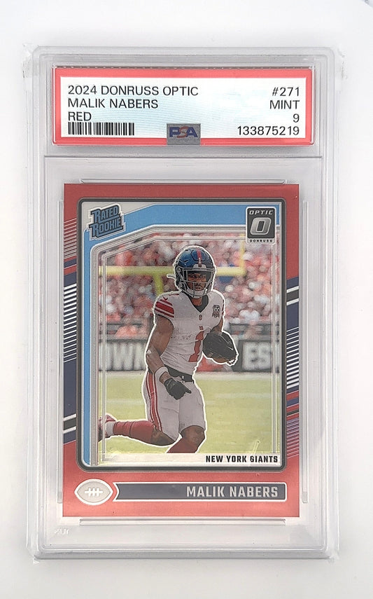 2024 Panini Donruss Optic Malik Nabers [Red] #271 PSA 9 — front