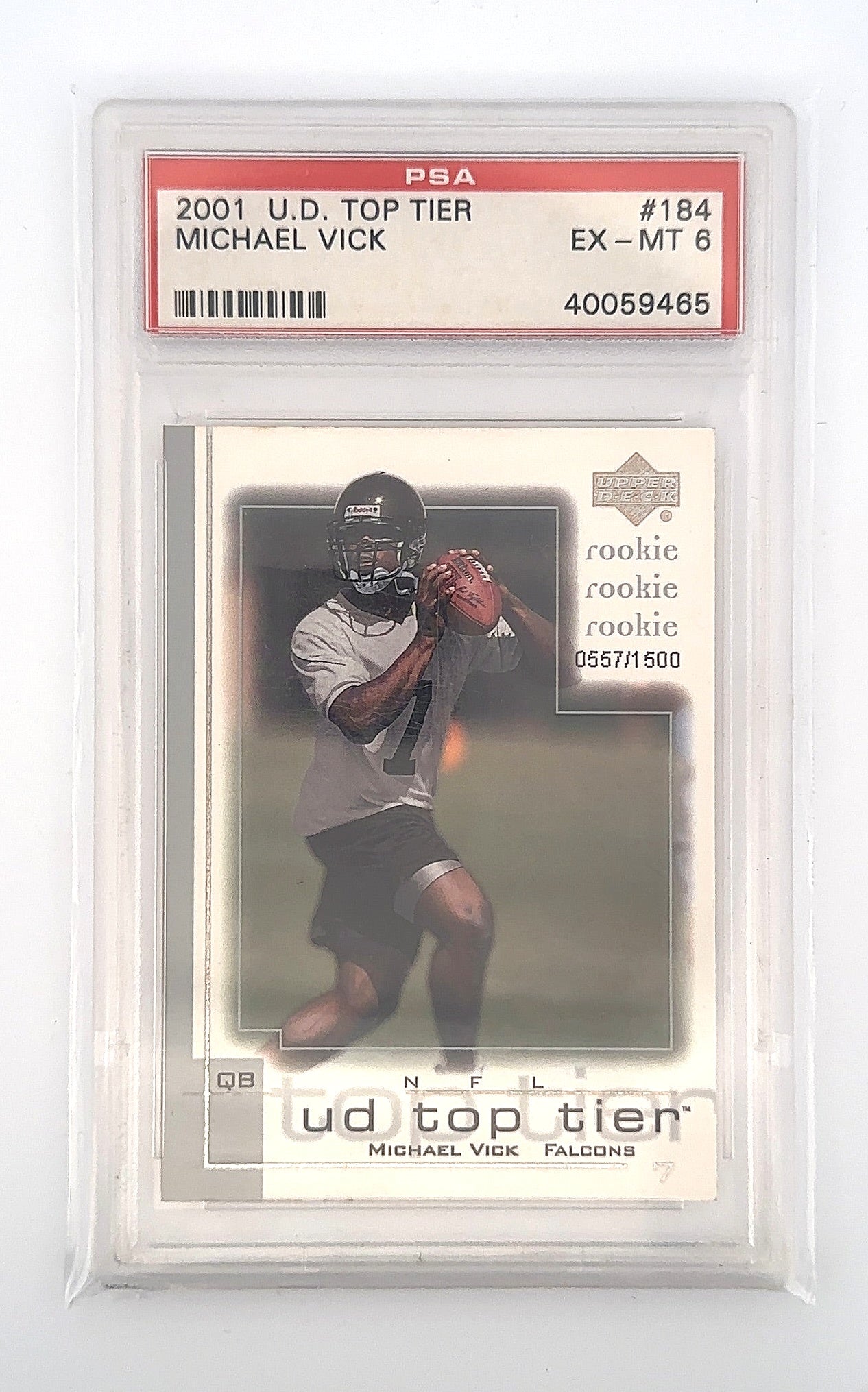 2001 Upper Deck Top Tier Michael Vick #184 PSA 6 — front