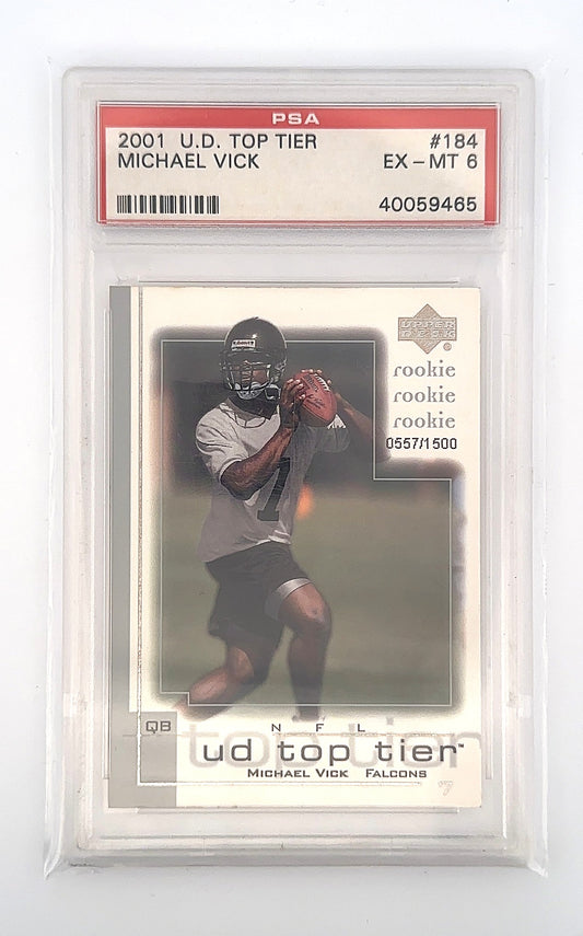 2001 Upper Deck Top Tier Michael Vick #184 PSA 6 — front