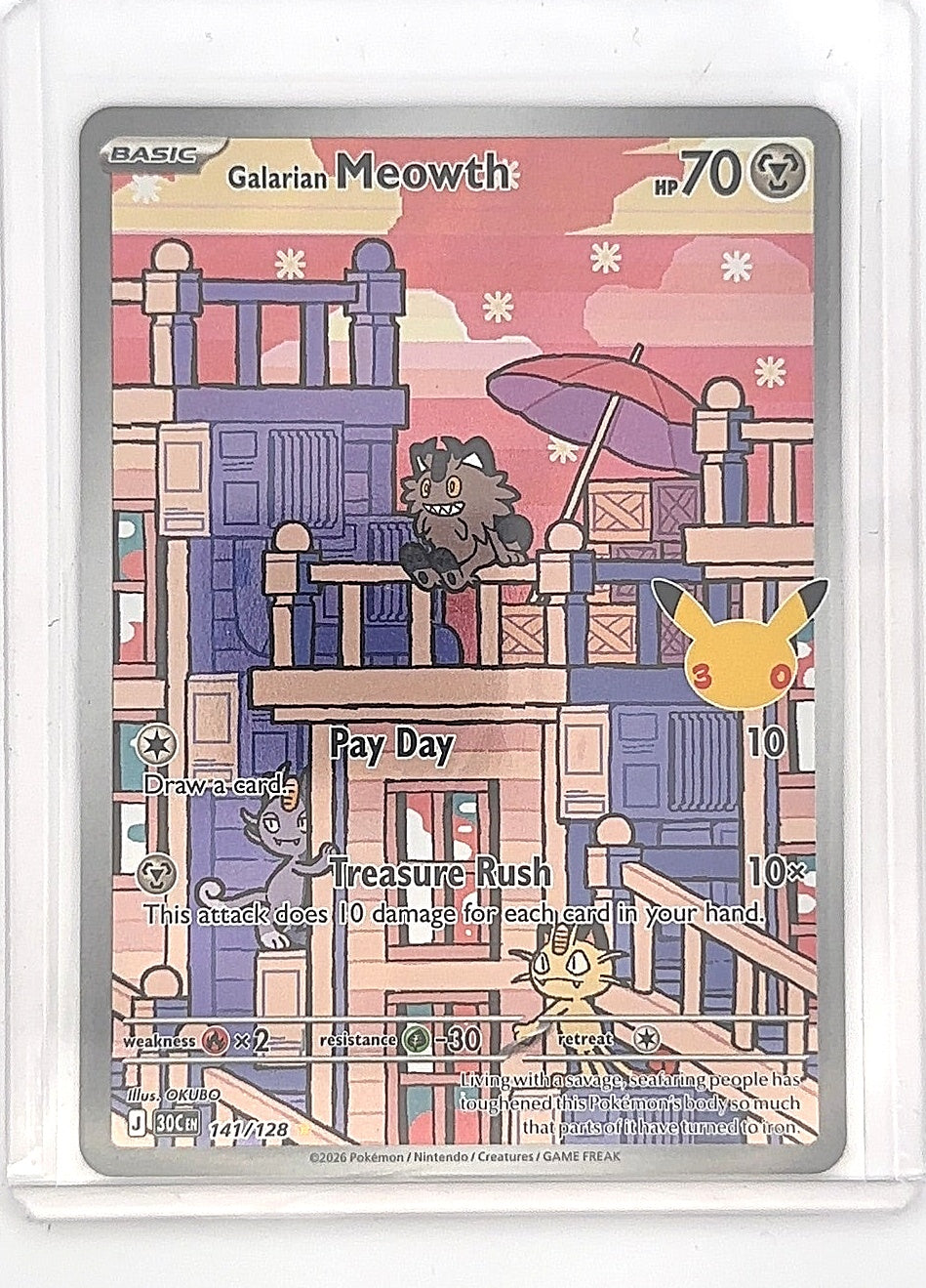 Galarian Meowth - 141/128 #141/128 — front