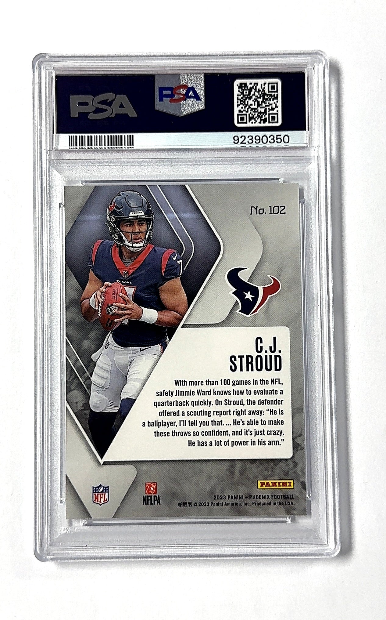 C.J. Stroud Phoenix RC PSA GEM MT 10 — back