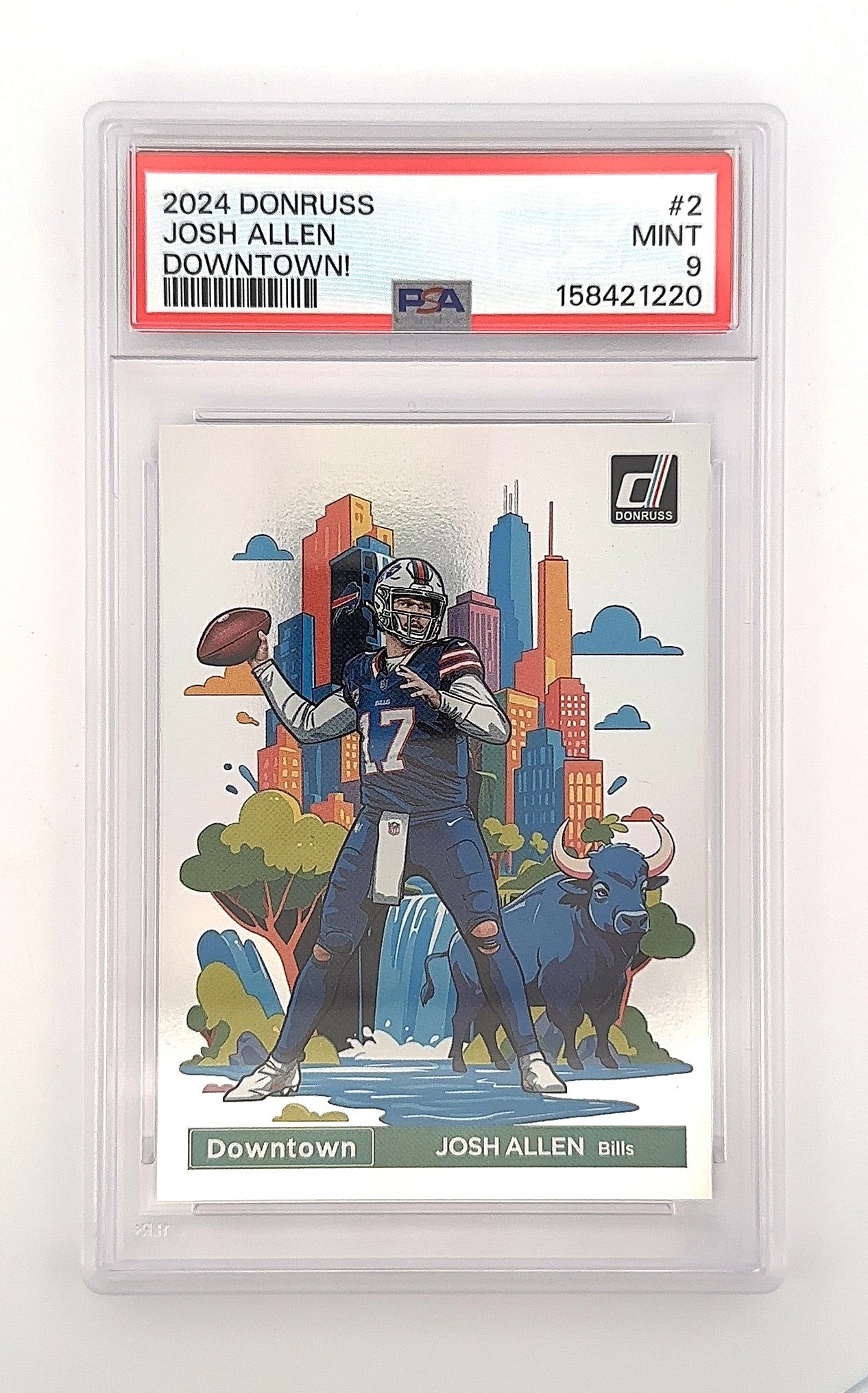 2024 Panini Donruss Optic Downtown Josh Allen #2 PSA 9 — front