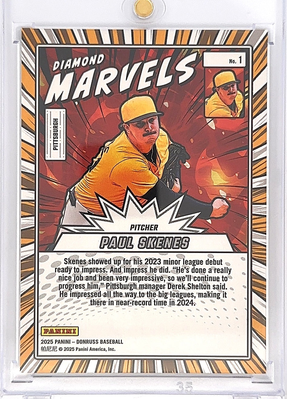 2025 Panini Donruss Diamond Marvels Paul Skenes [Holo] #1 — back