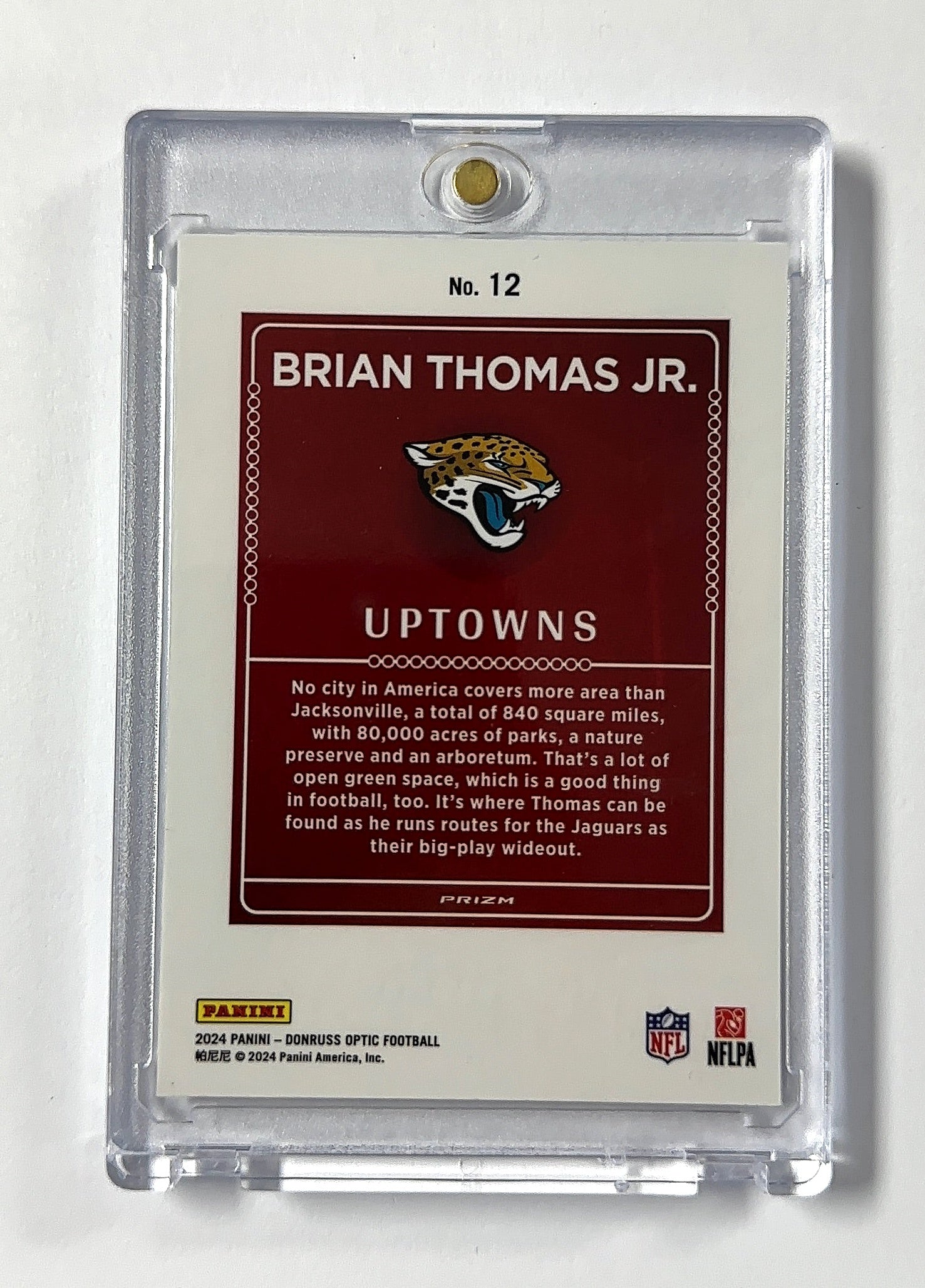 Brian Thomas Jr. RC Uptown Donruss Optic Downtown — back