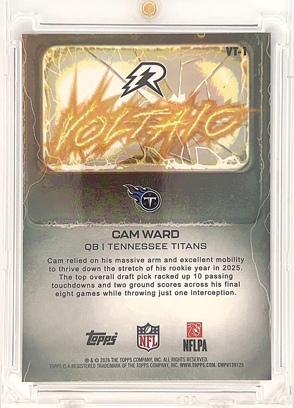 2025 Topps Resurgence Voltaic Cam Ward [Navy Surge] #VT-1 — back