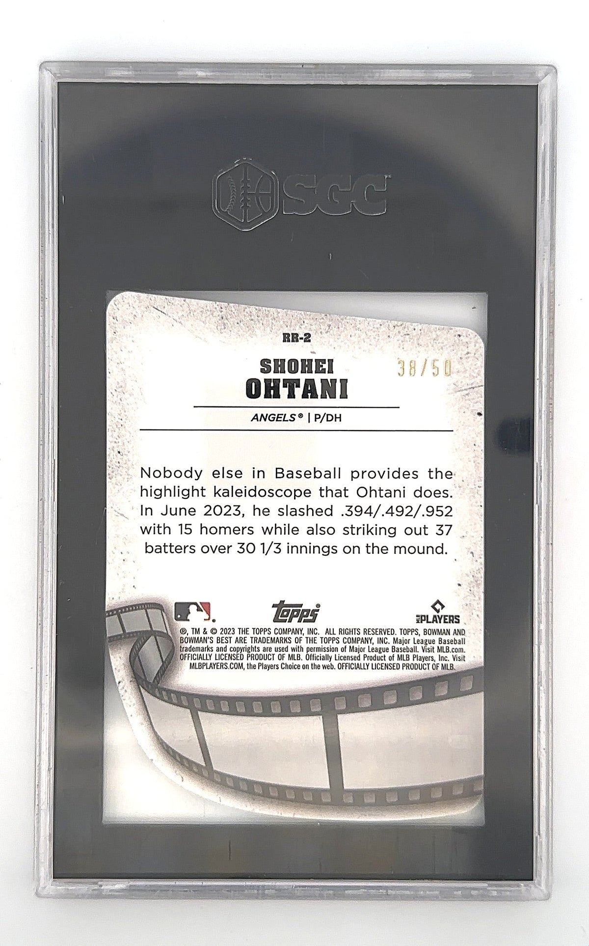 2023 Bowman's Best Reel to Die Cuts Shohei Ohtani [Lava] #RR-2 SGC Gem Mint 10 — back