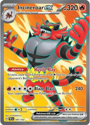 Incineroar ex - 187/162 #187/162 CGC 9.5 — stock