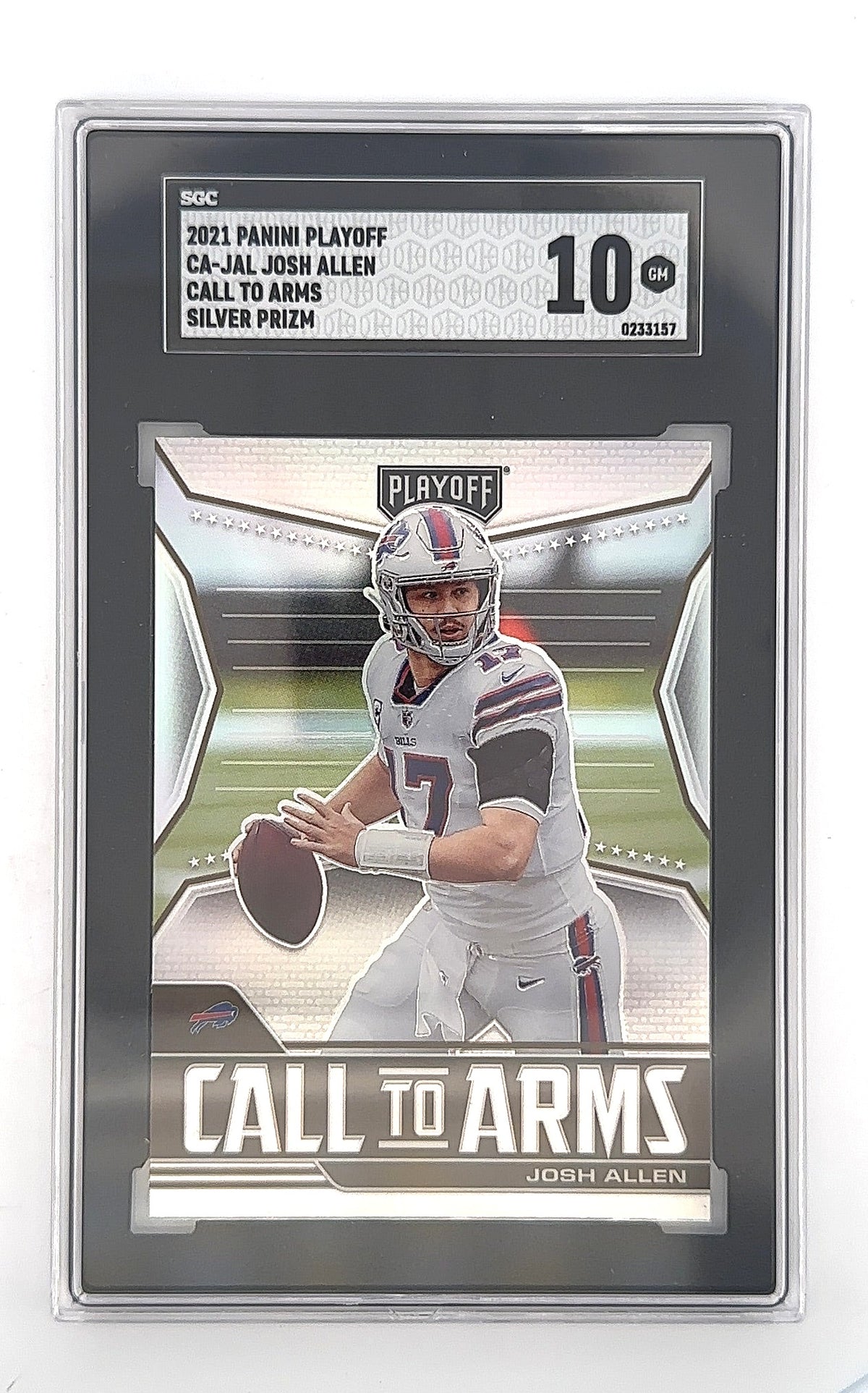 Josh Allen Call to Arms 2021 Panini Playoff Silver Prizm SGC 10 — front