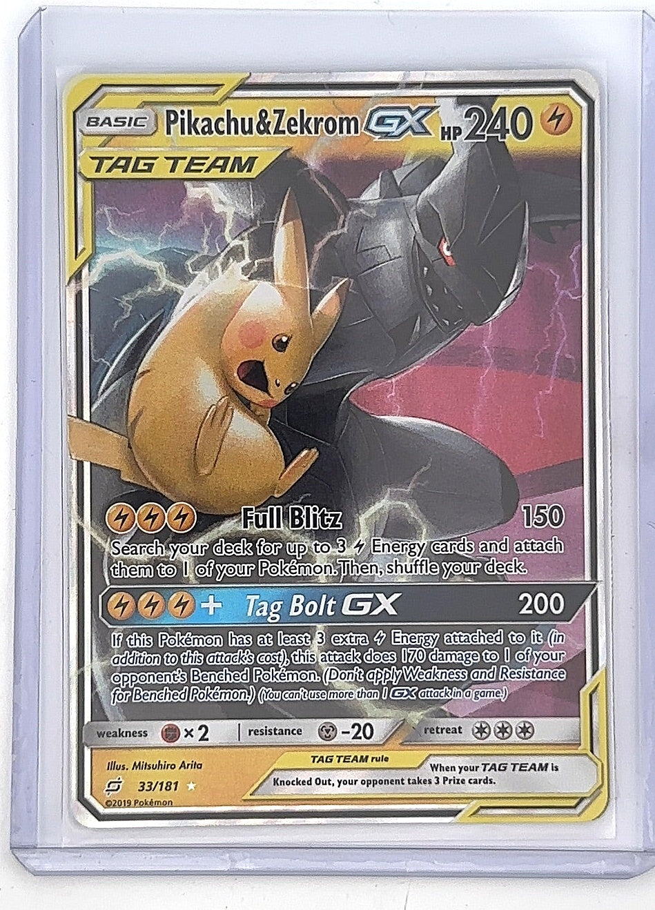 Pikachu & Zekrom GX #33/181 — front