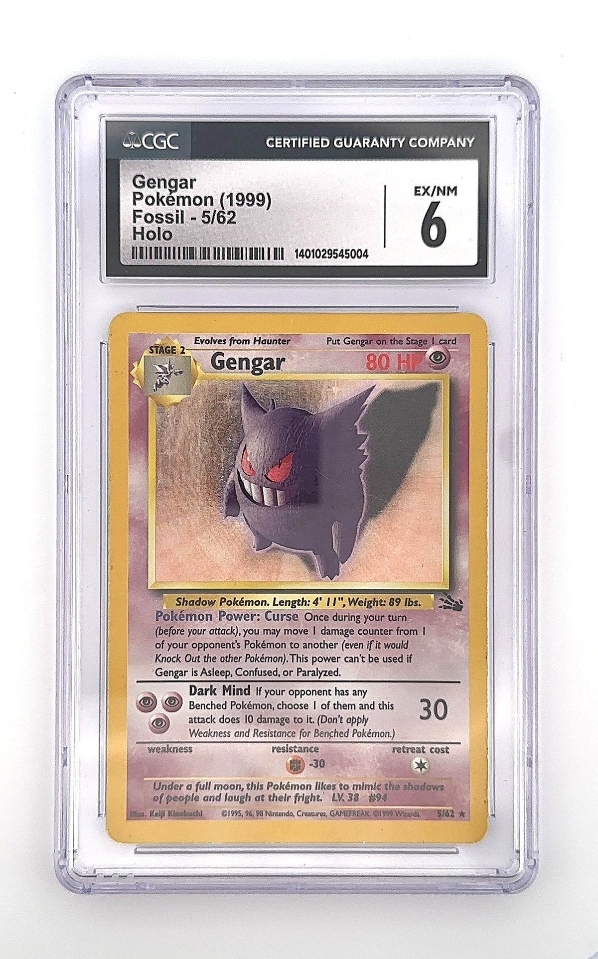 Gengar (5) #05/62 CGC EX-MT 6 — front