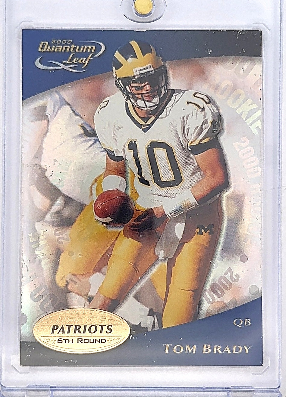 Tom Brady #343 Rookie 2000 Quantum Leaf — front