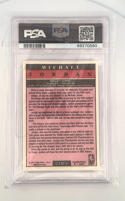 1991 Fleer Pro Visions Michael Jordan #2 PSA 9 — back