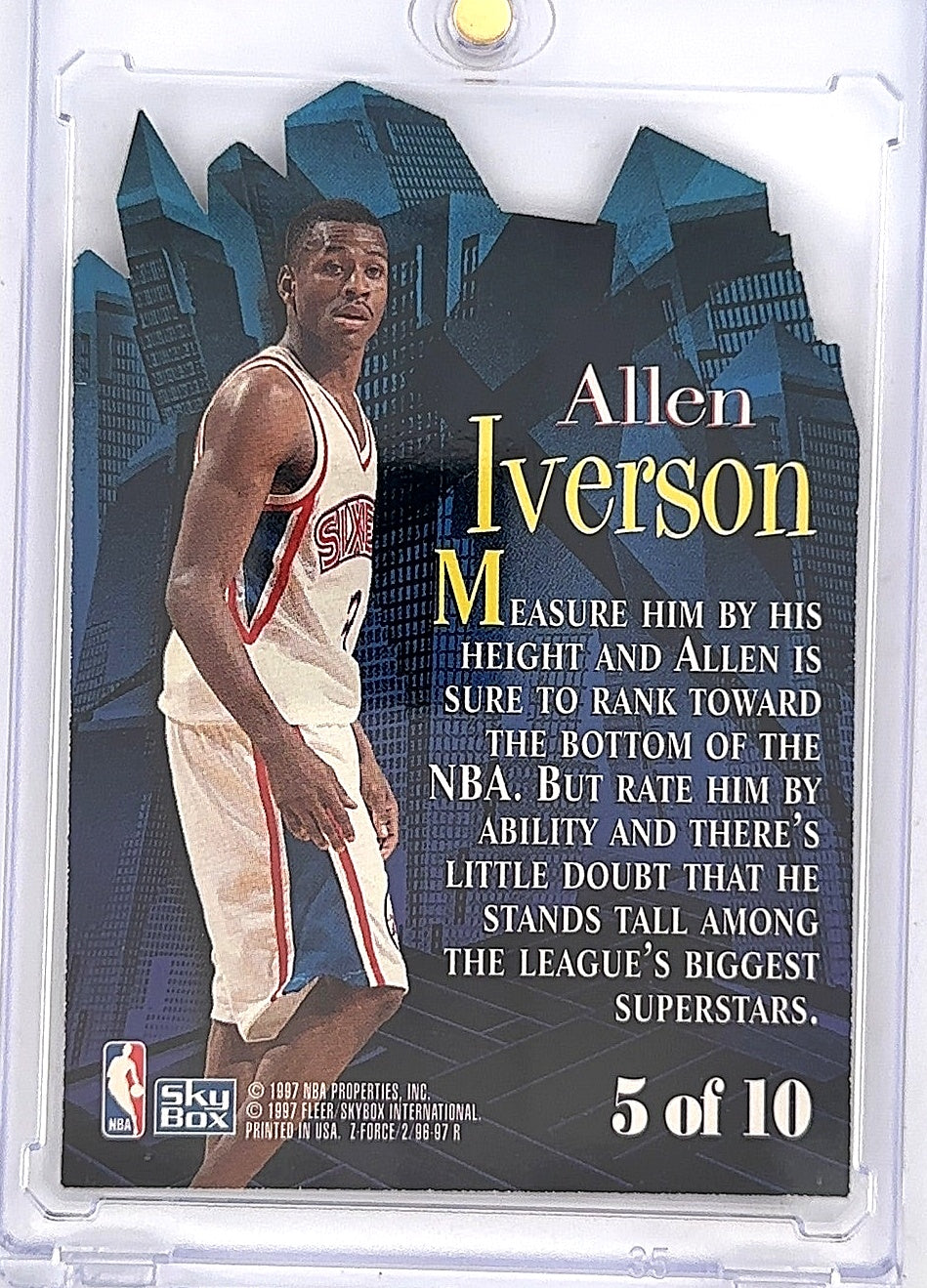 1996 Skybox Z Force Little Big Men Allen Iverson #5 — back