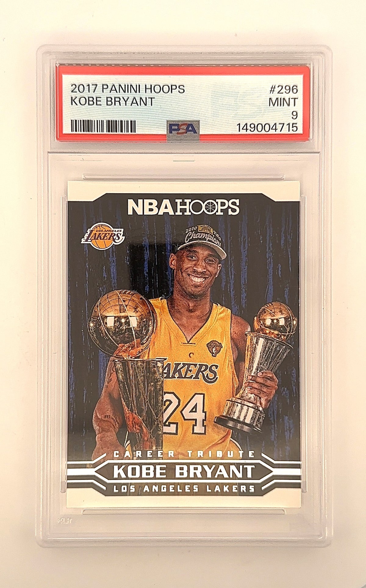 2017 Panini Hoops Kobe Bryant #296 PSA 9 — front