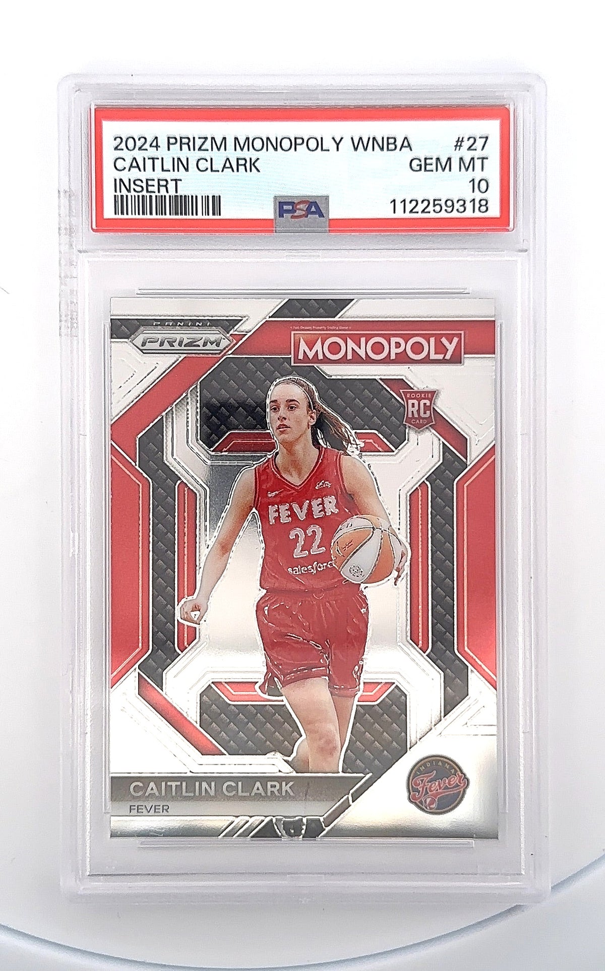 2024 Panini Prizm Monopoly WNBA Insert Caitlin Clark #WNBA27 PSA 10 — front