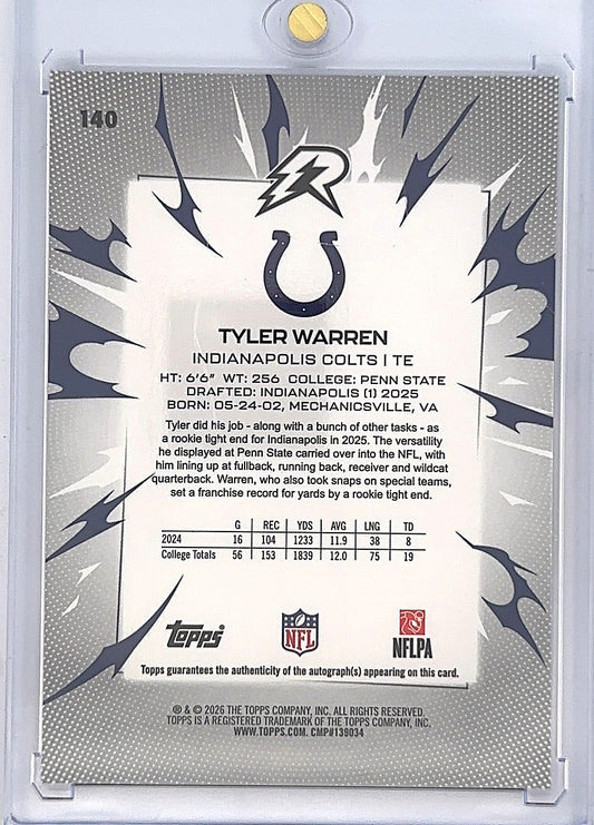 Tyler Warren #140 055/375 Autograph Issue — back