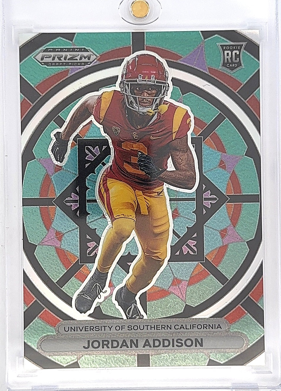 2023 Panini Prizm Draft Picks Stained Glass Jordan Addison #SG-10 — front