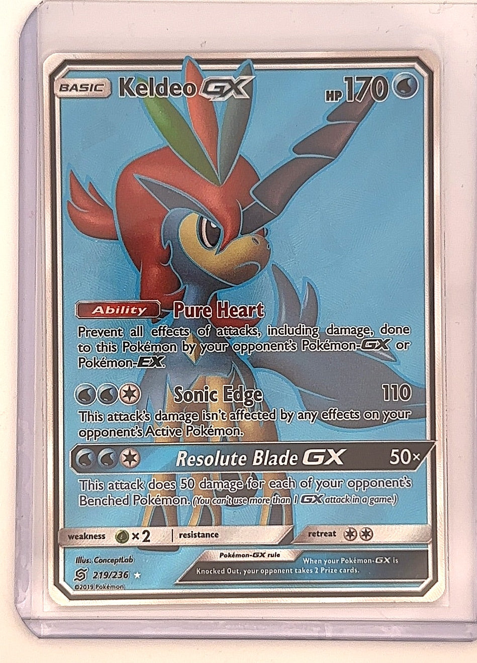 Keldeo GX (Full Art) #219/236 — front