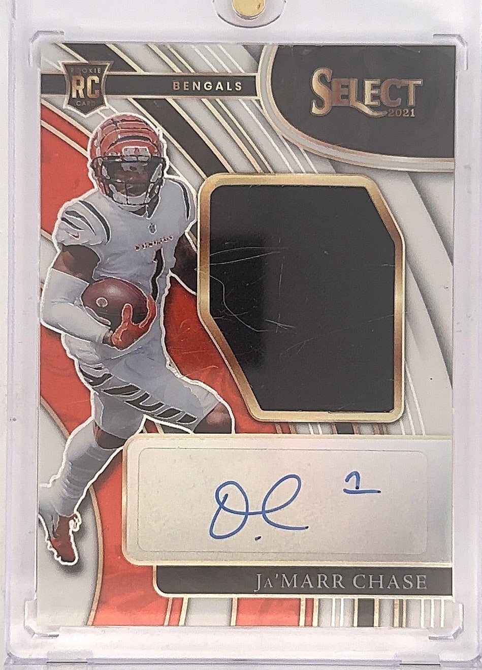 Ja’Marr Chase Select 2021 Autograph Patch 10/75 — front