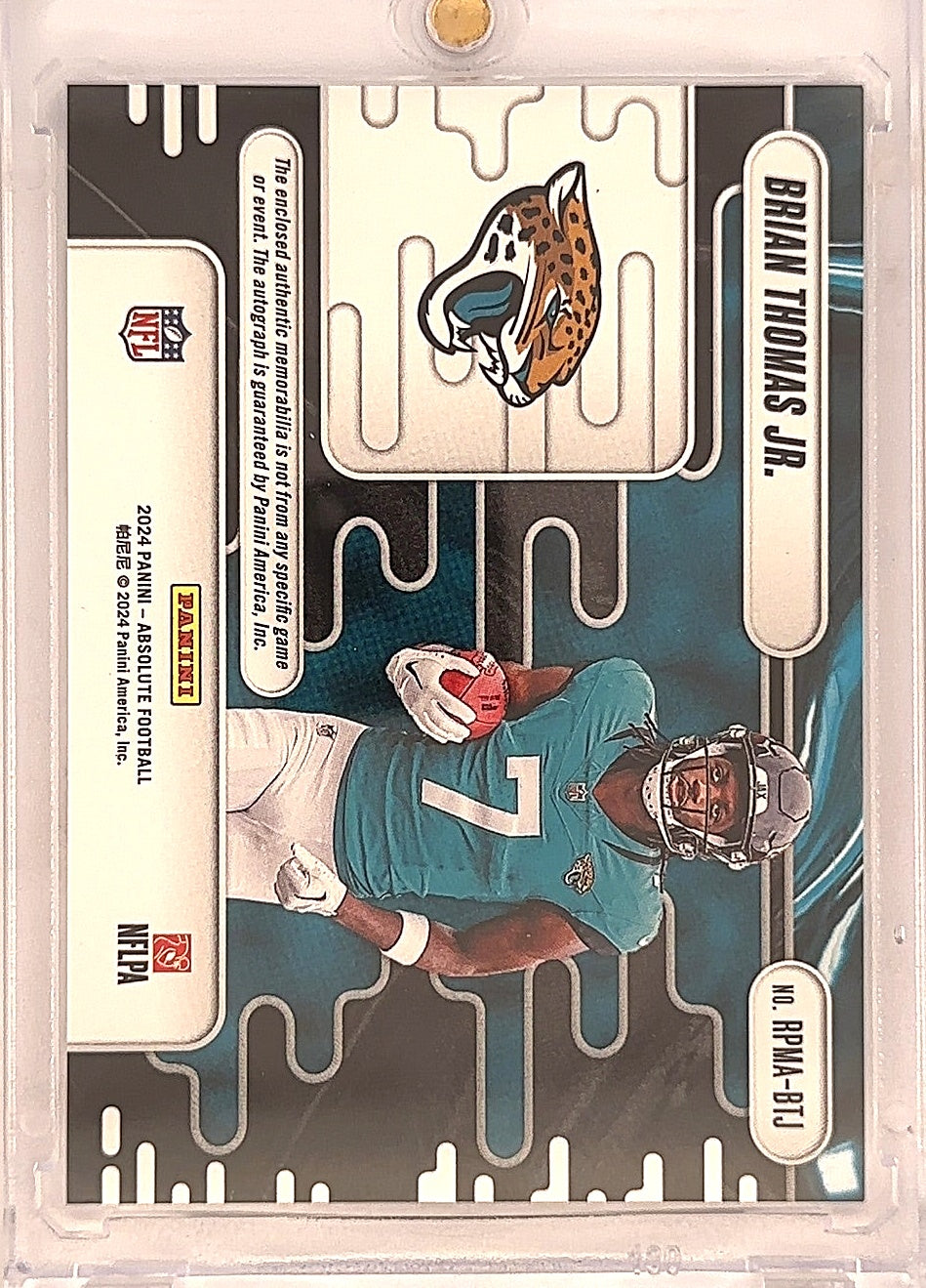 2024 Panini Absolute Rookie Premiere Materials Auto Brian Thomas Jr. #RPMA-BTJ /99 — back