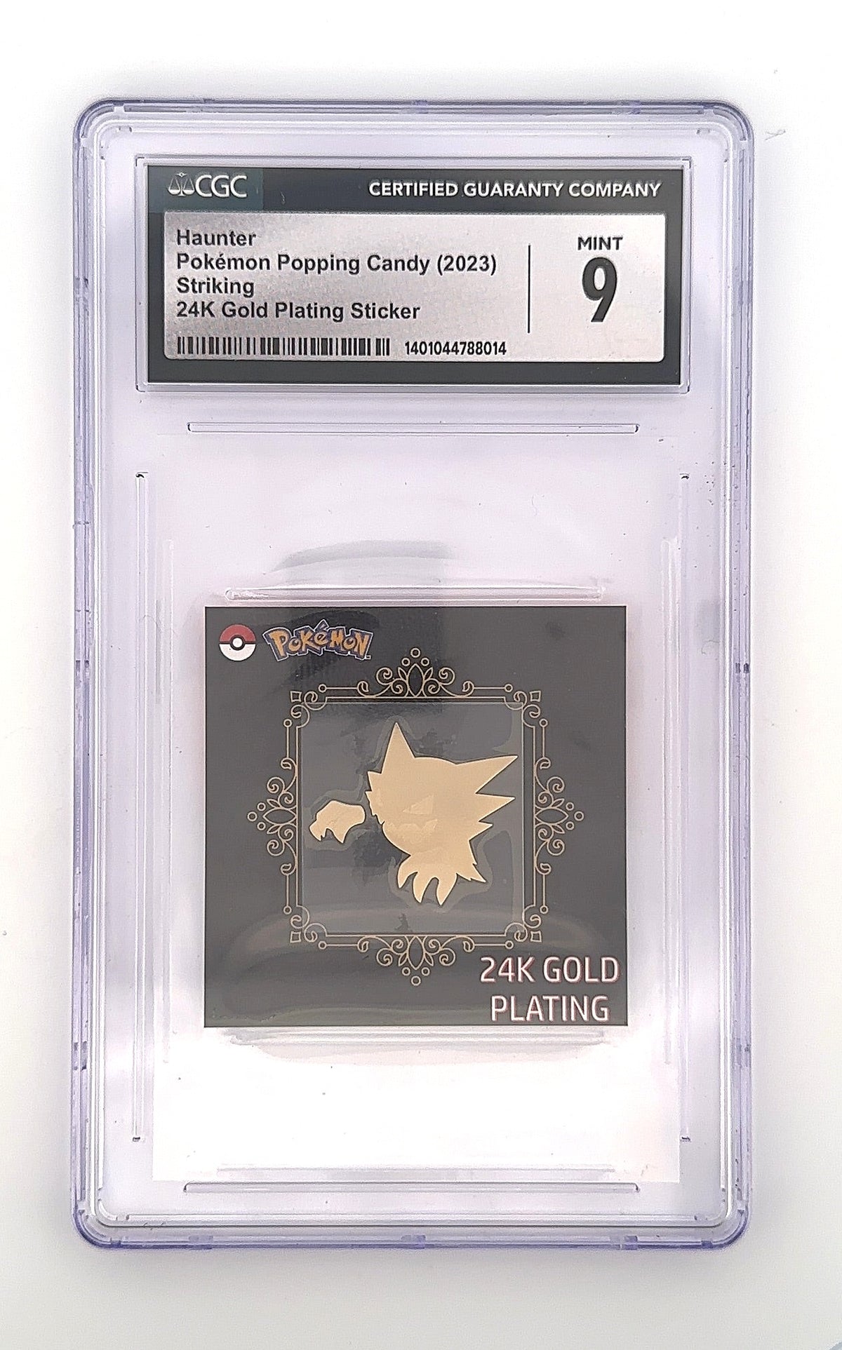 Haunter Pokémon Popping Candy 24k Gold Plating Sticker CGC MINT 9 — front
