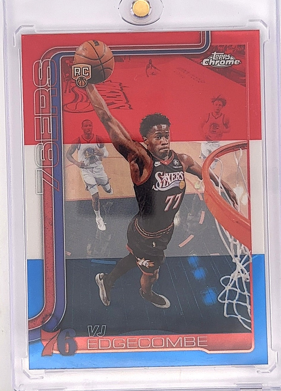 2025 Topps Chrome Update VJ Edgecombe [Red White Blue Refractor] #153 — front
