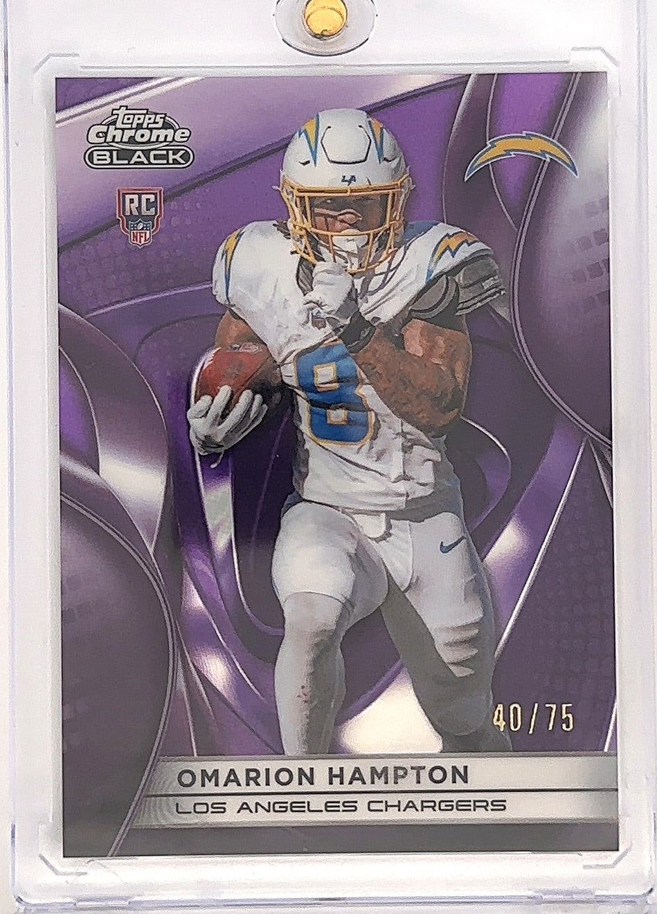 2025 Topps Chrome Black Omarion Hampton [Purple Refractor] /75 #127 — front