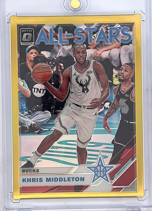 2019 Panini Donruss Optic All-Stars Khris Middleton [Gold] #6 — front
