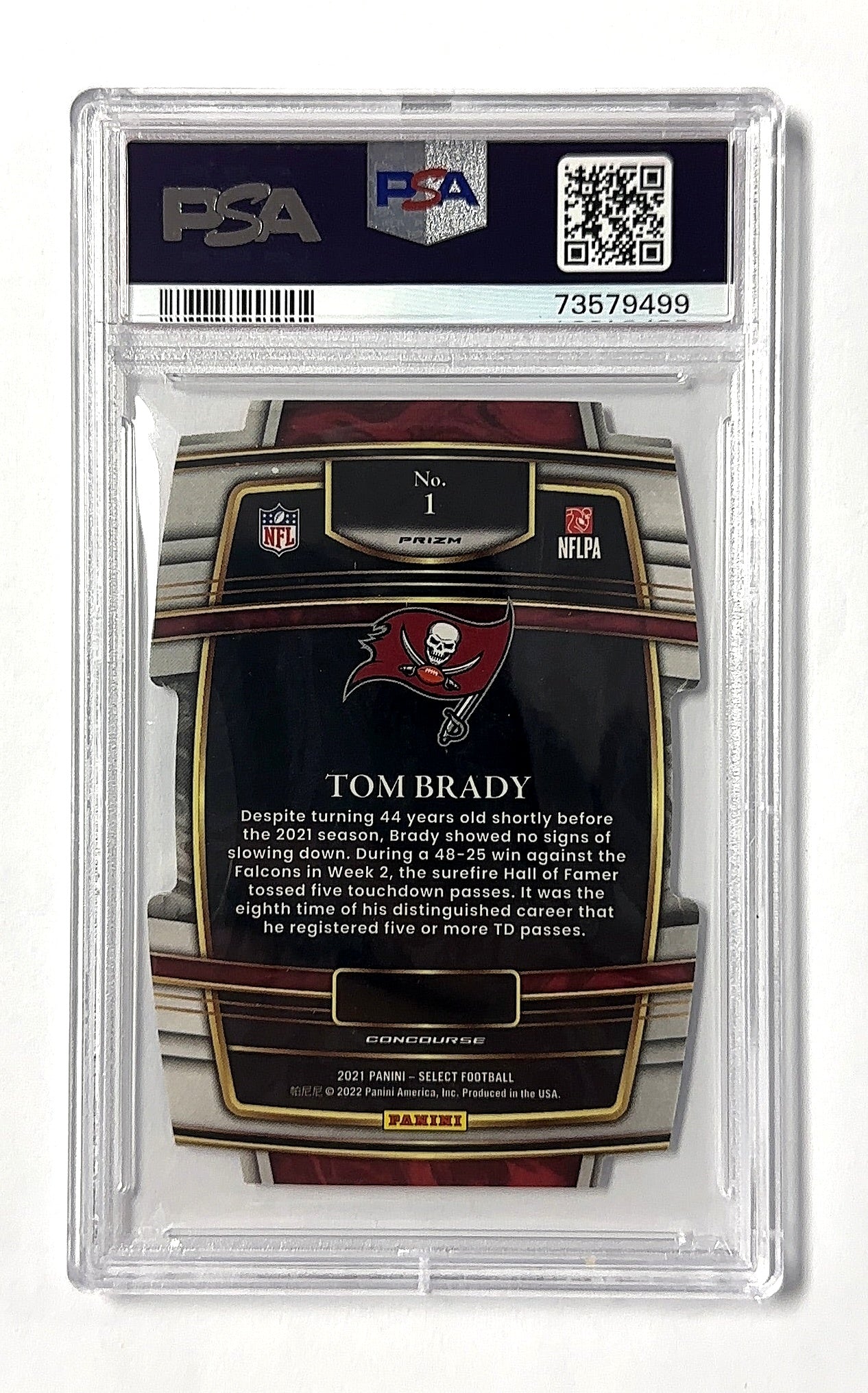 Tom Brady Select PSA NM-MT 8 — back
