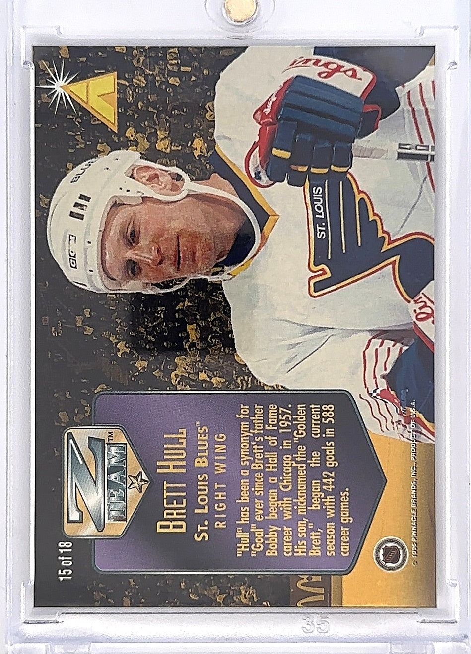 1995 Zenith Z Team Brett Hull #15 — back
