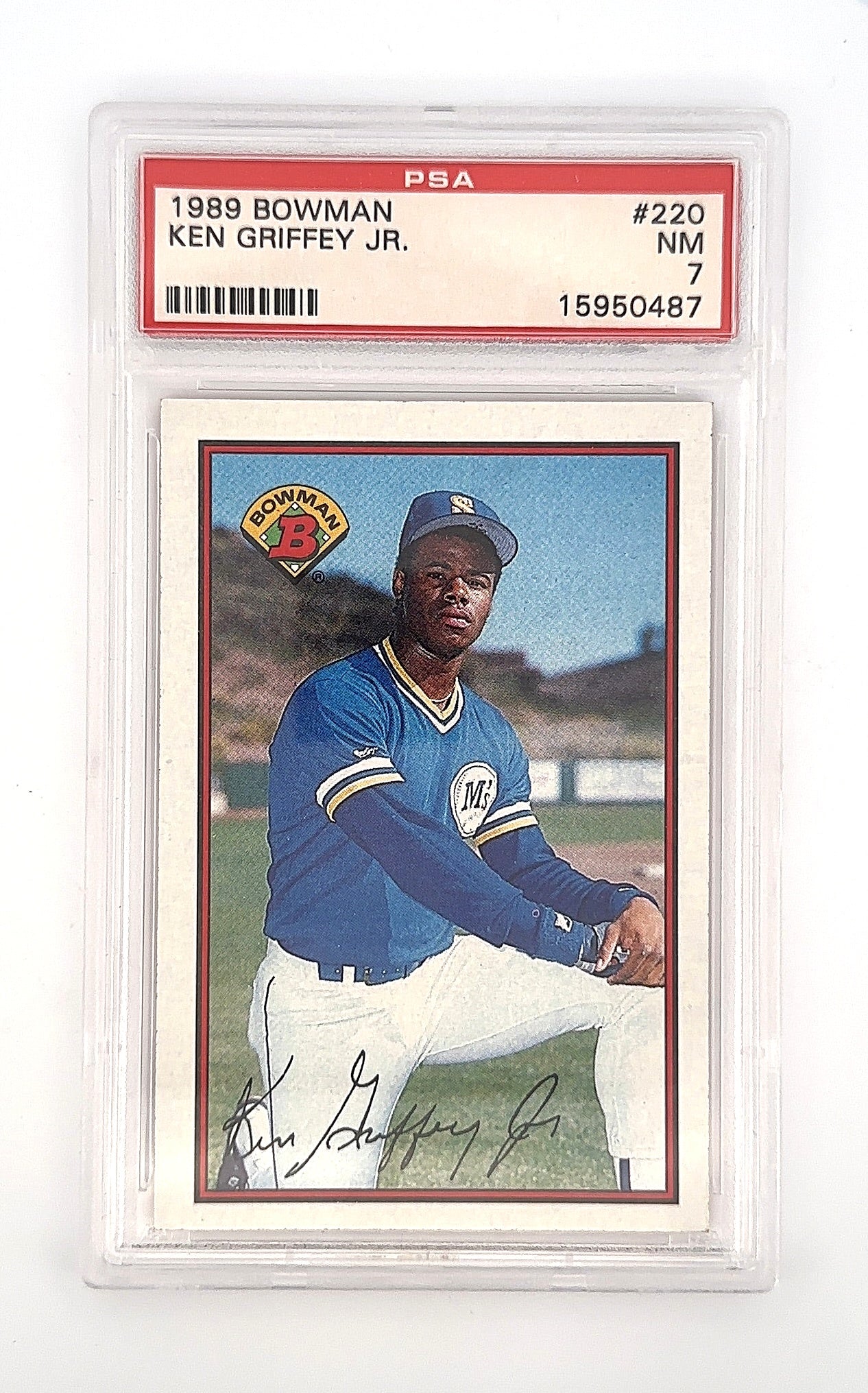 1989 Bowman Ken Griffey Jr. #220 PSA 7 — front