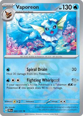 Vaporeon (Master Ball Pattern) #022/131 — stock
