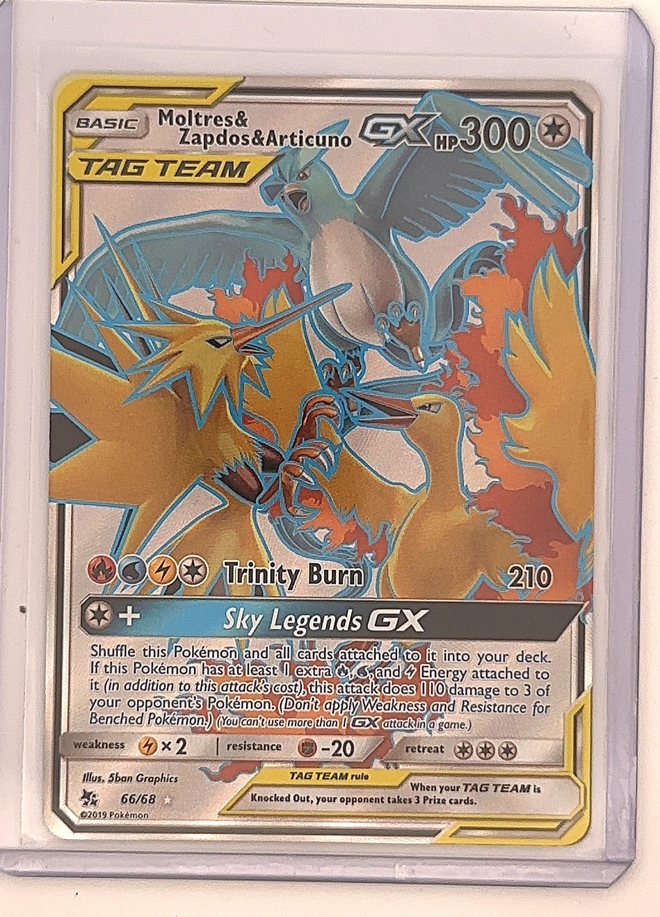 Moltres & Zapdos & Articuno GX (Full Art) #66/68 — front