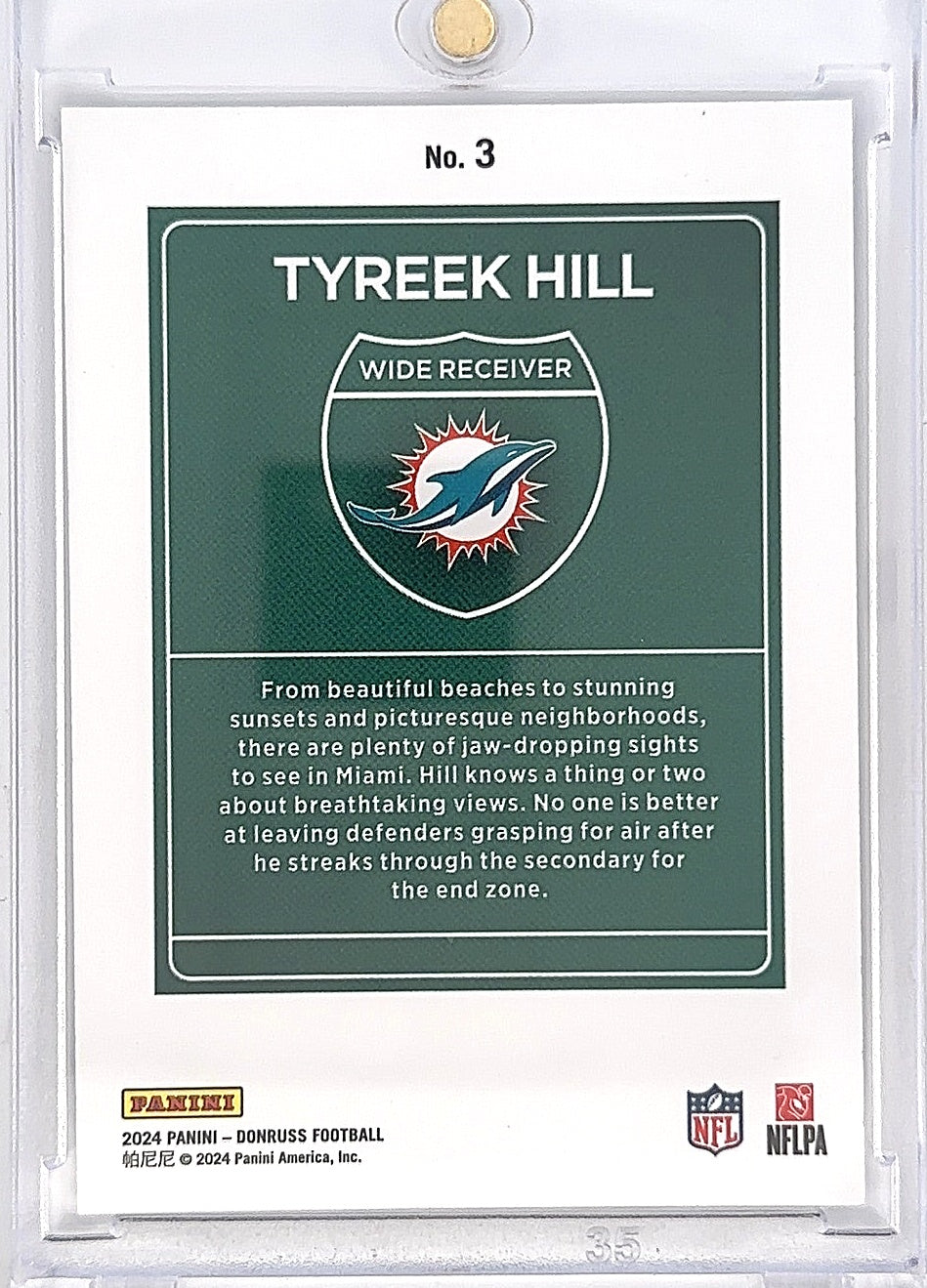 2024 Panini Donruss Downtown Tyreek Hill #3 — back